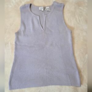 Lavender Ribbed Knit Tank | Soft‎ Pastel Essential | Size M | 100% Cotton